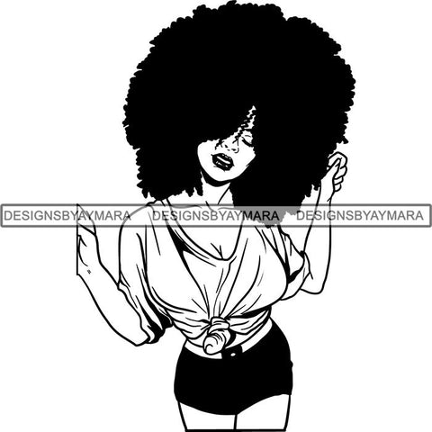 Afro Independent Successful Woman SVG Cutting Files For Silhouette Cricut and More