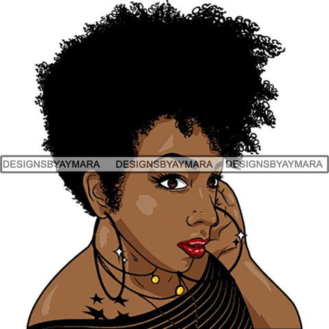 Afro Latin Woman SVG Curly Hairstyle Cutting Files For Silhouette Cricut and More