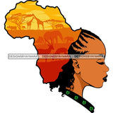 African American Woman Goddess Safari Savanna Africa Continent SVG Files For Cutting and More!
