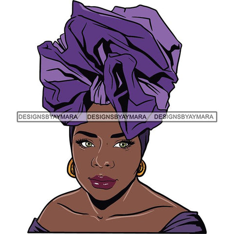 Beautiful Woman Turban Head Wrap Hairstyle SVG Files For Cutting and More!