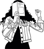 Woman Reading A Book Education Smart Classy Lady Drinking Coffee Wine .SVG Cutting Files For Silhouette Cricut and More!