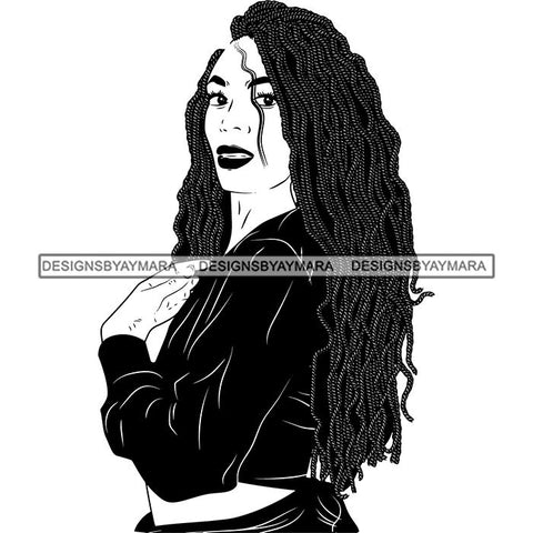 Afro Woman Kinky Hairstyle African American Beautiful Black Woman SVG Files For Cutting and More.