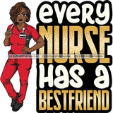 Afro Lola Nurse Medical Occupation SVG Cutting Files For Cricut Silhouette and More