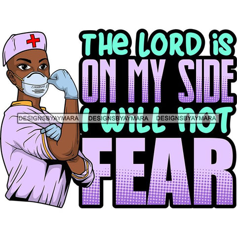 Afro Lola Nurse Doctor Save Life Hero Quotes Wearing Mask Protection Flexing Strong Medical Occupation SVG Cutting Files