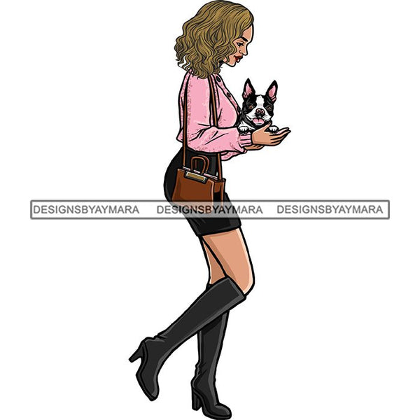 Beautiful Woman Dod Breed Chihuahua Pet Animal Best Friend Mascot Goddess SVG Cutting Files