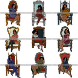 Bundle 9 Afro Queen Goddess Melanin Nubian Glamour .PNG Print Files Not For Cutting