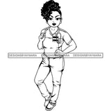 Afro Lola Nurse Medical Occupation SVG Cutting Files For Cricut Silhouette and More