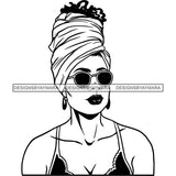 Afro Nubian Melanin Popping Kinky Hair Turban Beautiful African American Woman SVG Cutting Files