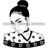 Afro Nubian Melanin Popping Kinky Hair Beautiful African American Woman SVG Cutting Files