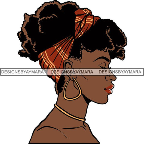Afro Woman SVG Turban Head Wrap Cutting Files For Silhouette Cricut and More