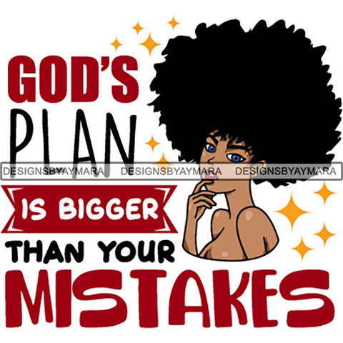 Afro Melanin Popping Lola Kinky Hair God Quotes SVG Cutting Files For Silhouette Cricut and More