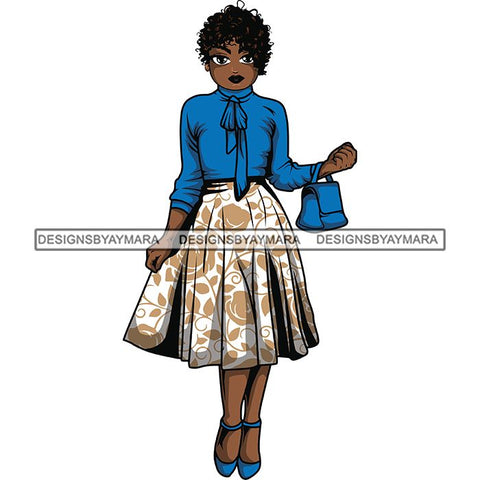 Afro Lola Classy Fashion Girl Fashionable Woman .SVG Clipart Cutting Files For Silhouette and Cricut and More!