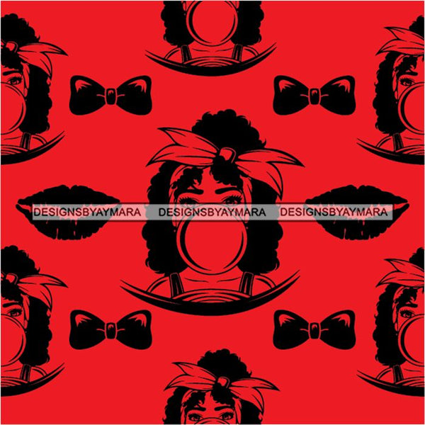 Fashion Lady Seamless Pattern Abstract Decorative Background Vector Designs SVG Files For Cutting and More!