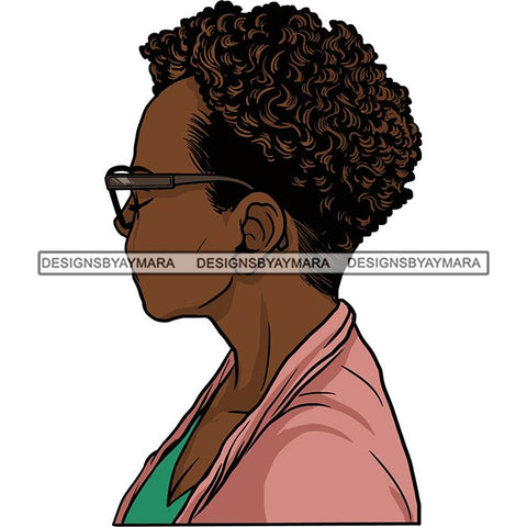 Afro Woman Short Haircut Curly Hairstyle Fashion Makeup Glamour SVG Files For Cutting and More!