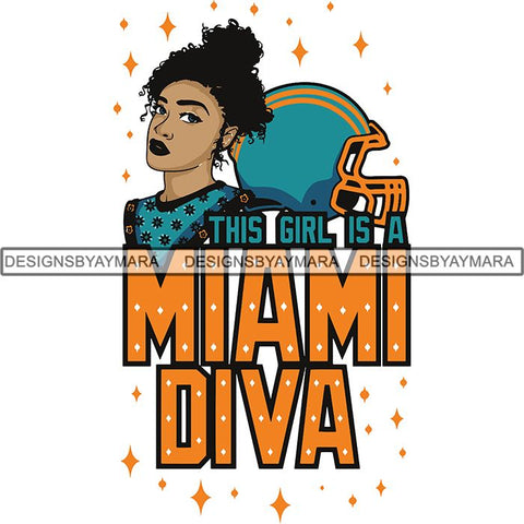 Miami Diva Football Team SVG Cutting Files For Silhouette Cricut and More