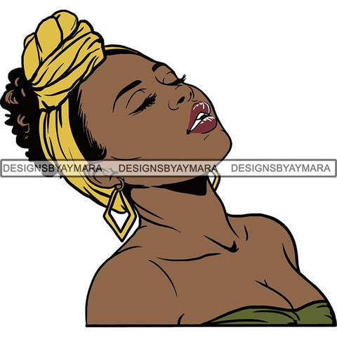 Afro Woman SVG Turban Head Wrap Cutting Files For Silhouette Cricut and More