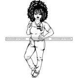 Afro Lola Nurse Medical Occupation SVG Cutting Files For Cricut Silhouette and More