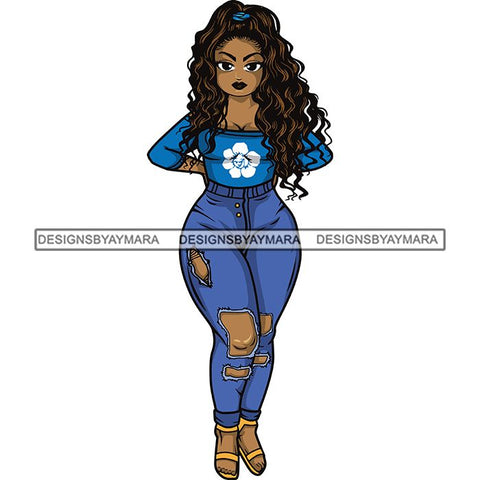 Afro Lola Sassy Exotic Curvy Thick Goddess .SVG Cutting Files For Silhouette and Cricut and More!