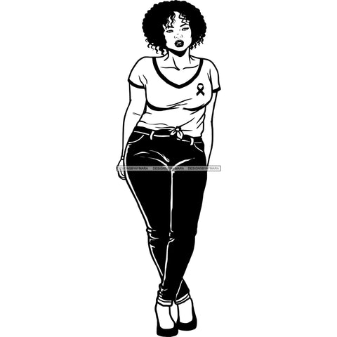 Strong Afro Woman SVG Cancer Survivor Cutting Files For Silhouette Cricut and More