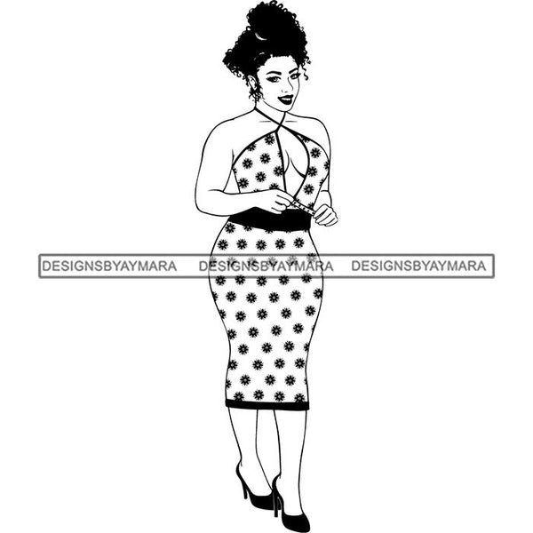 Afro Nubian Melanin Popping Kinky Hair Beautiful African American Woman SVG Cutting Files