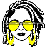 Afro Lola Boss Lady Dope Diva Glamour Wearing Glasses Accesories .SVG Cut Files