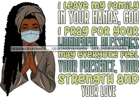 Afro Lola Praying God For Strength Protection Quotes Sad Crying Pain Face Mask Begging Prayers Virus SVG Vector Clipart Cutting Files