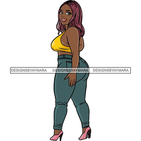 Afro Thick Thigh Big Eyes Woman Sassy Exotic Curvy Goddess .SVG Cutting Files For Silhouette and Cricut and More!