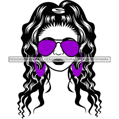 Afro Lola Boss Lady Dope Diva Glamour Wearing Glasses Accesories .SVG Cut Files