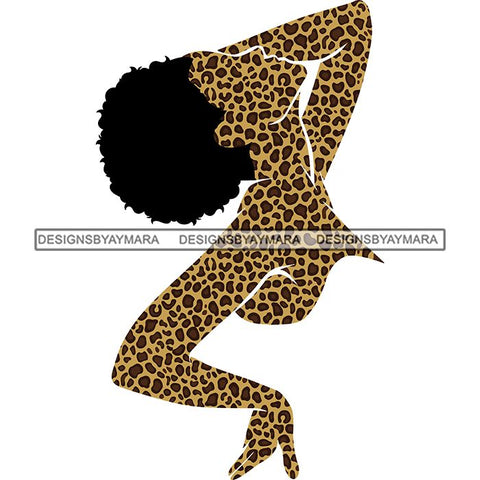Sensual Woman Silhouette African Wildlife Proud Roots Safari Savanna Africa Continent Exotic Scenic SVG Cutting Files