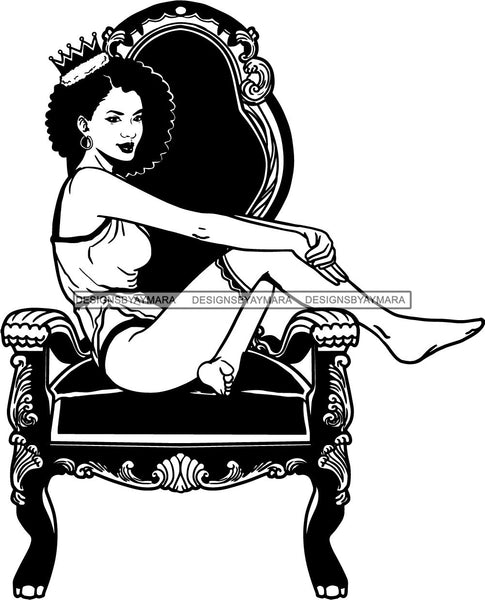 Afro Queen Goddess Melanin Nubian Glamour .SVG Cutting Files For Silhouette and Cricut