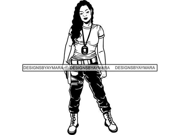 Military Woman USA Proud Melanin SVG Cut Files