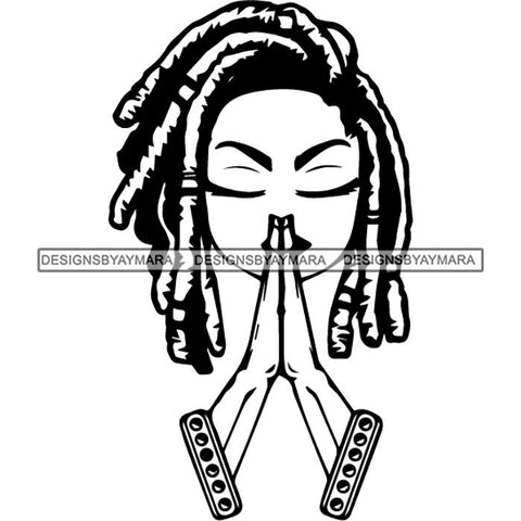 Afro Lola Praying Begging Asking God Lord Faith Strength .SVG Vector Clipart Cutting Files For Silhouette Cricut and More!