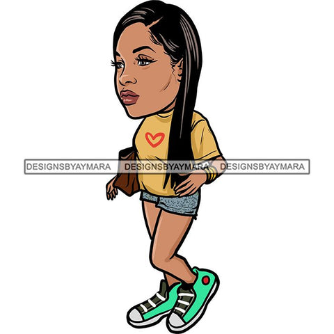 Fashion Woman Model Posing Summer Outfit Vogue Goddess Glamour Trendy Clothing Vector SVG Cutting Files