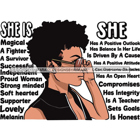 Afro Woman She's Successful Quotes SVG Files For Cutting and More!