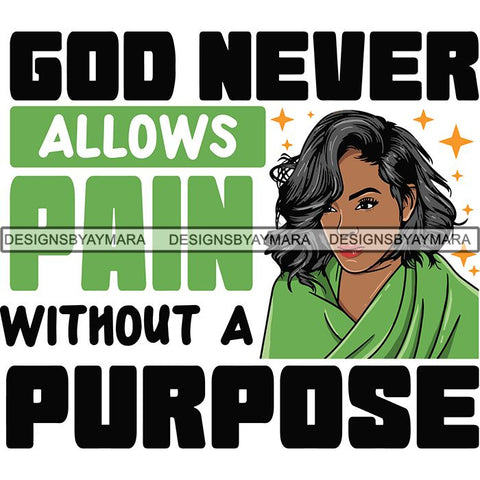 Afro Woman God Lord Life Quotes SVG Cutting Files For Silhouette and Cricut and More!