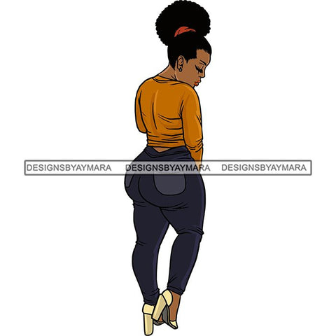 Afro Thick Thigh Big Eyes Woman Sassy Exotic Curvy Goddess .SVG Cutting Files For Silhouette and Cricut and More!