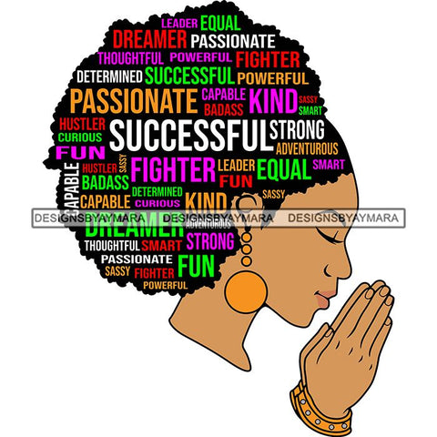 Afro Succesful Woman Hair Quotes Black Lives Matter Proud Roots Nubian Melanin SVG Cut Files