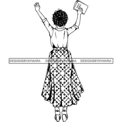 Afro Lola Praying Begging Asking God Lord Faith Strength .SVG Vector Clipart Cutting Files For Silhouette Cricut and More!