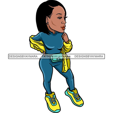 Fashion Woman Model Posing Summer Outfit Vogue Goddess Glamour Trendy Clothing Vector SVG Cutting Files