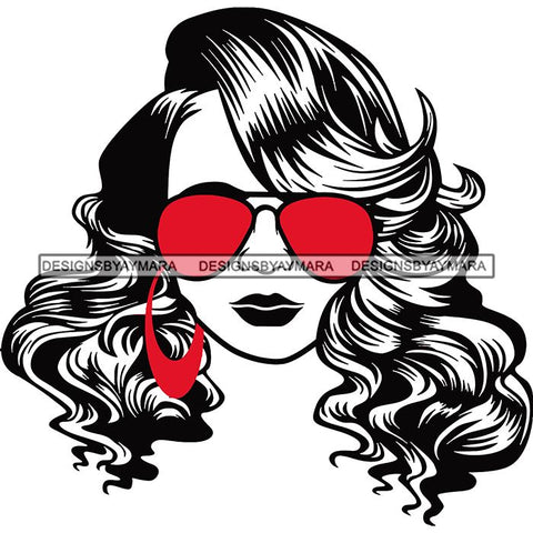 Afro Lola Boss Lady Dope Diva Glamour Wearing Glasses Accesories .SVG Cut Files