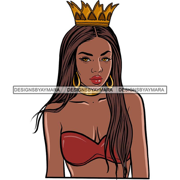 Ebony Afro Woman Nubian Melanin Brown Skin Makeup Model Glasses Accesories SVG Cut Files
