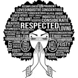 Afro Woman Praying Hair Quotes Educated Smart Queen SVG Cutting Vector Files Cricut Silhouette Best Price!