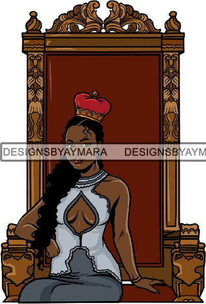 Afro Queen Goddess Melanin Nubian Glamour .PNG Print Files Not For Cutting