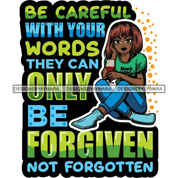 Afro Lola Drinking Wine Life Quotes .SVG Cutting Files For Silhouette and Cricut and More!