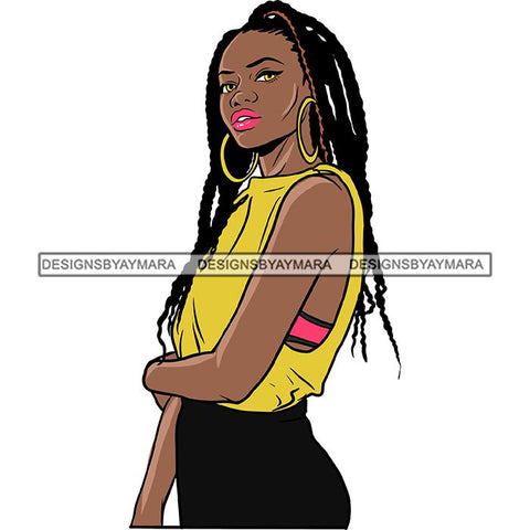 Ebony Afro Woman Nubian Melanin Brown Skin Makeup Model Glasses Accesories SVG Cut Files