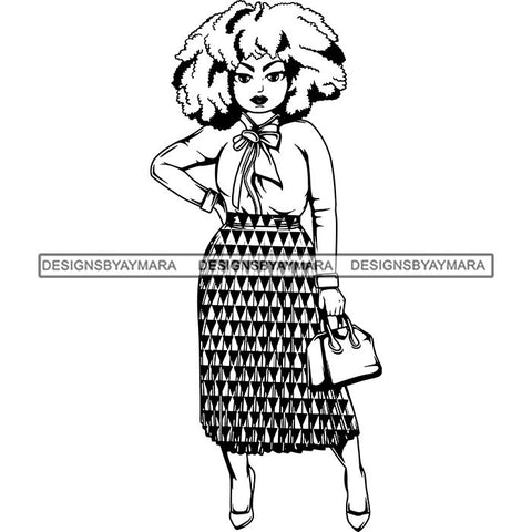 Afro Classy Lola Elegance Glamour Church Lady .SVG Clipart Vector Cutting Files For Circuit Silhouette Cricut and More!