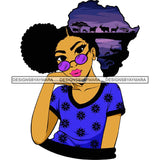 African American Woman Goddess Safari Savanna Africa Continent SVG Files For Cutting and More!