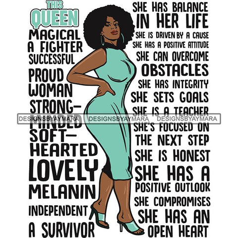 Afro Woman This Queen Quotes SVG Files For Cutting and More!