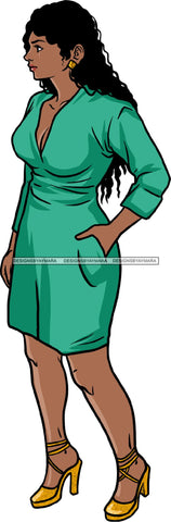Afro Beautiful Woman Fashion Female Girl Model Dress Goddess Diva Classy Lady .SVG Cut Files For Silhouette Cricut and More!