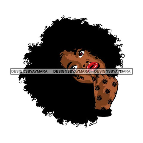 Afro African Lady Pretty Face Goddess Glamour Fashion Vector SVG Cutting Files